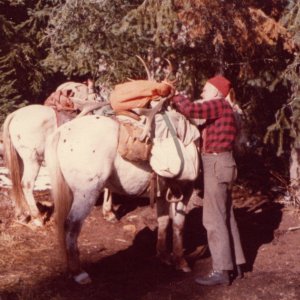 Dad with Red and Nino Packing Out My Bull Manley Camp Montana 10-78.jpg