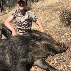 Youngster and his Hog