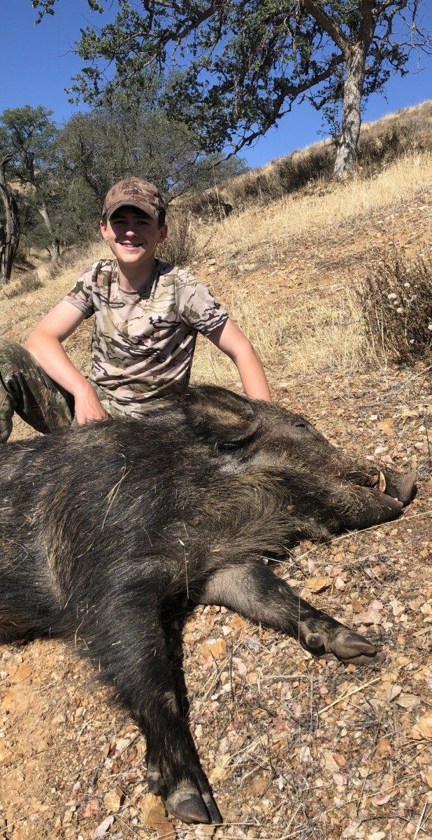 Youngster and his Hog